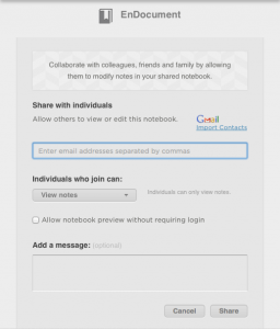 Evernote Share Dialog